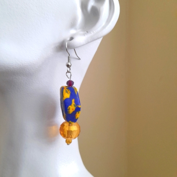 SALE!New handmade beaded drop earrings - Picture 4 of 6